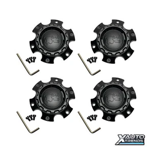 4 x Black Rhino Full Matte Black Wheel Center Cap CCBR86130MB - Picture 1 of 3