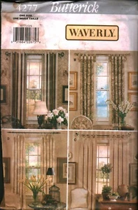 4277 Vintage Butterick Schnittmuster BASTELN Waverly Fenster Paneele Vorhänge Gardine - Bild 1 von 2