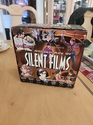 Golden Age of Silent Films (7 VHS Box Set) Pre-owned- Valentino Keaton Chaney - Image 1 of 4