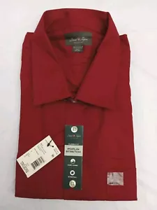 David Taylor Classic Fit Dark Red Long Sleeve Dress Shirt Men 18 1/2 XXL 34-35 - Picture 1 of 6
