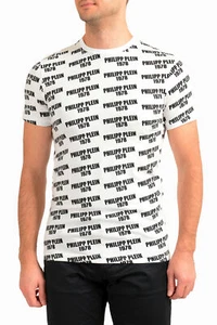 Philipp Plein Men's White Short Sleeve Logo Print Crewneck T-Shirt - Picture 1 of 8