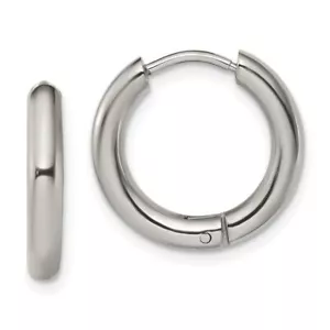 Stainless Steel 3mm Small Hoop Earrings - Picture 1 of 5