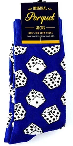 Gambling Dice Men's Socks Novelty Crew Game Fun Casual Fashion Gift Blue Sock - Picture 1 of 5