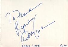 Abbe Lane Autographed Album Page 1970 Singer JSA LOA
