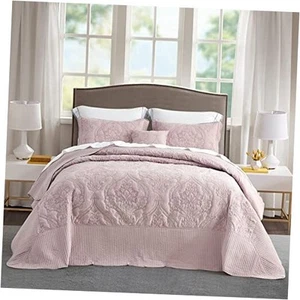 Oversized Bedspread Coverlet Set King King/Cal King(120"x118") 3-pale Rose - Picture 1 of 7