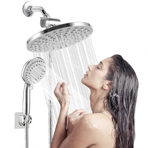 High Pressure 8" Rainfall Shower Head and Handheld Shower Heads Combo, with 6... - Picture 1 of 7