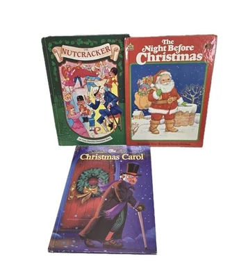 3 Children’s Classic Christmas Vintage Books Lot Nutcracker, Carol, Night Before Foto 1 de 4