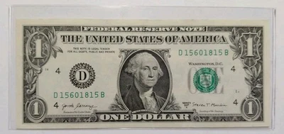 2017 A $1 FEDERAL RESERVE BANKNOTE OF OHIO BOOKEND #15 D 15601815 B PLATE # 16 - Image 1 of 4
