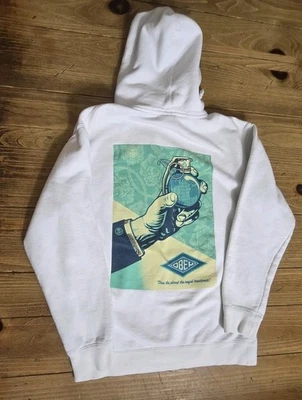 Sudadera con Capucha Blanca De Colección Obey Worldwide M Mediana Shepard Fairey Earth... Foto 1 de 4