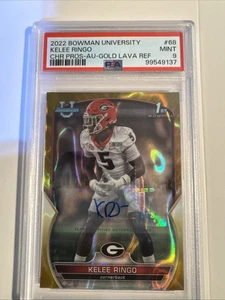 2022 Bowman University Chrome Kelee Ringo #68 (RC) Gold Lava/50 Auto PSA 9 POP2 - Picture 1 of 5