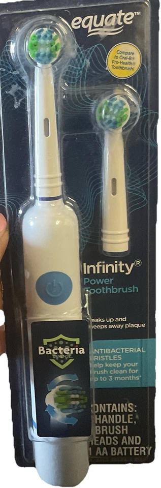Escova de dentes Equate Infinity Power com cerdas de defesa de bactérias  - Imagem 1 de 1