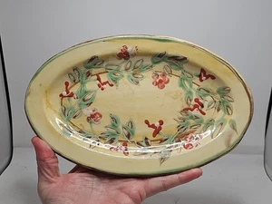 T Comme Terre Französisch Frankreich Servierplatte 9,5 "x 6" handbemalt glasiert Rotware - Bild 1 von 6