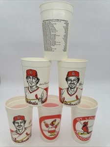 Lote de 6 tazas de plástico del estadio Busch MLB de los Cardenales de San Luis de 1980 - Imagen 1 de 8