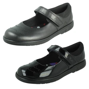 Niñas Clarks Cuero/Patente Estilo Mary Jane Zapatos Escolares "Jazzy Jig K" - Imagen 1 de 19