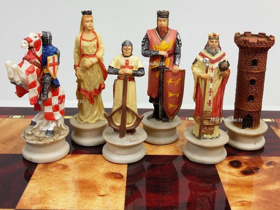 Medieval Times Crusades Chess Men Set Arabians vs Christians Crusade NO Board - Image 1 of 4
