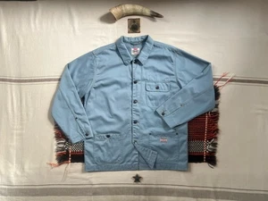 Levi's Engineer Chore Jacket M-L Railroad Coat Rare Vintage 90s Riveted Blue 47" - Picture 1 of 17