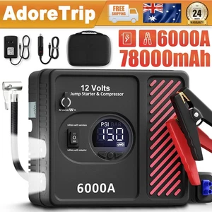 6000A Jump Starter with Air Compressor Battery Jumper Box Power Bank Heavy Duty - Picture 1 of 12