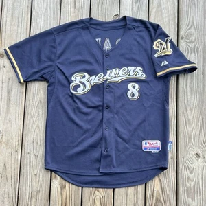 Camiseta deportiva para hombre auténtica Majestic Milwaukee Brewers #8 Ryan Braun talla 50 - Imagen 1 de 10