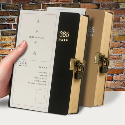 Hard Cover Vintage Lock 384 Pages Journal A5 Notebook Blank Paper Writing Diary - Image 1 of 4