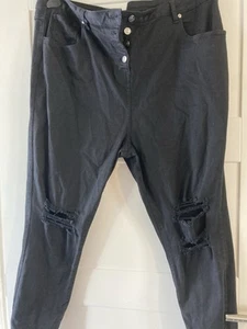 Woman’s Quiz Black Cotton Fashion Summer Jeans Size 22 UK - Picture 1 of 9