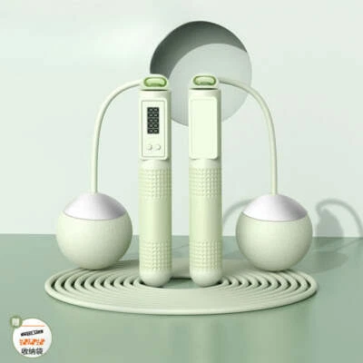 Cuerda de saltar para adultos cuerda de saltar automático conteo inteligente alambre de acero silencioso Foto 1 de 4