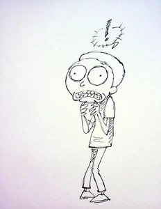 Rick and Morty Tintado a Mano FUENTE JOHN FIRMADA Convención Arte 8.5x11 Pin-up Art - Imagen 1 de 2