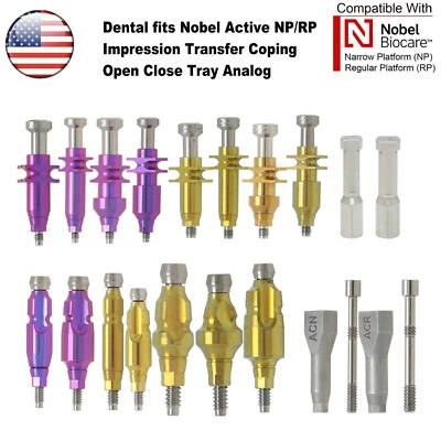 US Nobel Biocare NP/RP Laboratorio de Implantes Analógico Bandeja Abierta/Cerrada Impresión Afrontamiento Foto 1 de 4