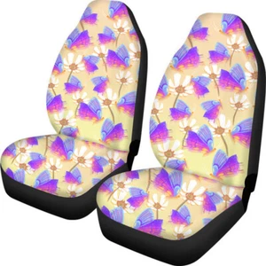 Universal Front Car Seat Covers Full Set of 2 Butterfly Dinosaur Pattern - Picture 1 of 10