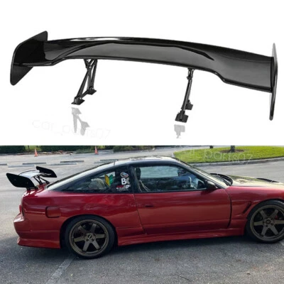 Glossy Black  For Nissan 240sx 46” Rear Trunk Spoiler Wing Adjustable GT-Style - Image 1 of 4