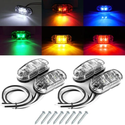 LED Side Marker Light White Lamp 12V 30V Car Truck Van Trailer Boats Side Lights - Image 1 of 4