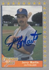 JERRY MARTIN ORLANDO JUICE SIGNED 1990 PACIFIC SENIOR LEAGUE CARD #197
