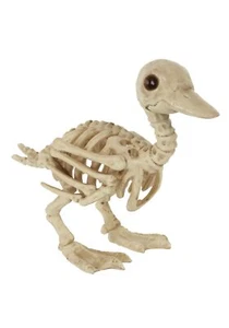 Crazy Bonez Skeleton Baby Duck Figurine 6 Inch Halloween Garden Decor - Picture 1 of 4