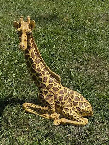 vintage large size Chalkware Giraffe laying down 1950's era very unusual 29" - Picture 1 of 16