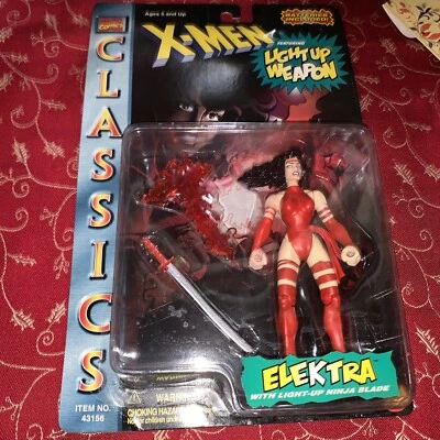 Toy Biz Marvel Comics X-Men Classics Elektra con arma de hoja ninja iluminada 1996 Foto 1 de 4