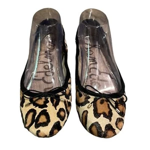Sam Edelman Felicial Brahma Hair Leopard Print Ballet Flat Shoes Womens Size 7 - Picture 1 of 12