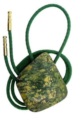 Corbata bolo cabina cabujón turquesa telaraña negra verde 327 quilates B20A42/91324 Foto 1 de 2