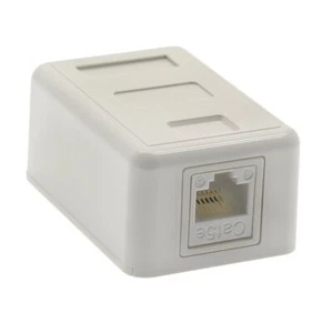 1 Port Cat5e RJ45 Netzwerk Ethernet Wand Aufputz Box mit Keystone Buchse weiß - Bild 1 von 4