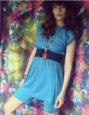 RARO Deadstock Vintage Años 80 90 Falda Vestido Mono Mameluco Ropa de Calle De Colección S/M Foto 1 de 4