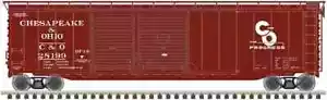 Chesapeake & Ohio RR Postwar 50' Double Door Boxcar 28124 Atlas 20006573 HO - Picture 1 of 1