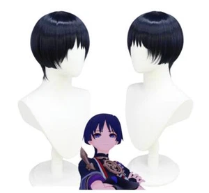 Genshin Impact SCARAMOUCHE Game Manga Cosplay Perücke Wig L.30cm   - Picture 1 of 7