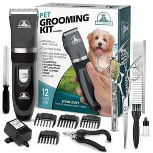 PET CLIPPERS Professional Heavy Duty Trimmer Thick Hair Dog Grooming Kit - Picture 1 of 6