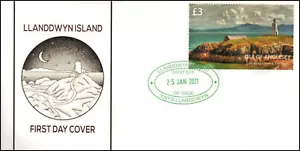 GB Local Cinderella Llanddwyn Island Twr Bach Lighthouse £3 First Day Cover 2021 - Picture 1 of 1