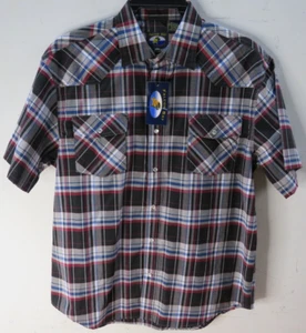 Falcon Bay Large Multi Plaid Western Style Button-Up Collared Dress Shirt NWT - Picture 1 of 5