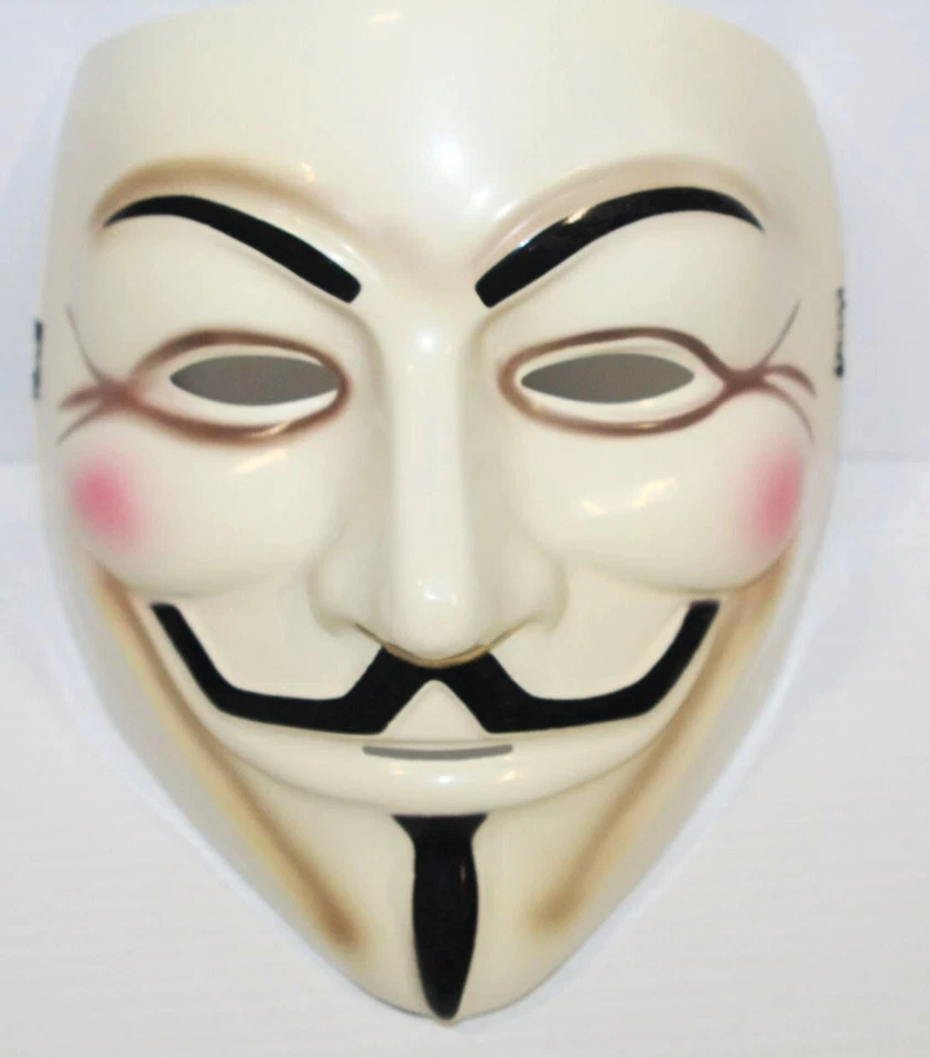 Официально лицензированная маска V for Vendetta Guy Fawkes — Halloween Anonymous DC WB - Изображение 1 из 4