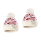 2 Pieces Toddler Hat Newborn Warm Hats for Kids Knit Cartoon Knitted