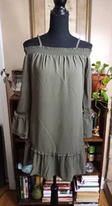 I.N. San Francisco Olive Green Mini Dress Lined Women's XS - Picture 1 of 11