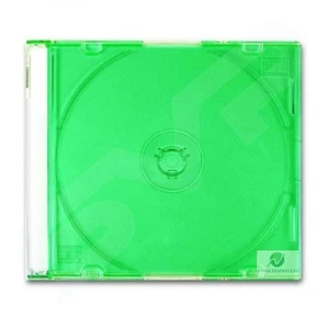 1 Single CD Maxi Jewel Case 5.2mm Spine Slim Green Tray New Empty Replacement - Afbeelding 1 van 7