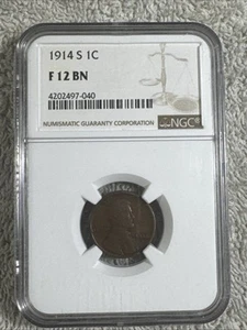 1914 S 1 Cent NGC F12 BN - Picture 1 of 4