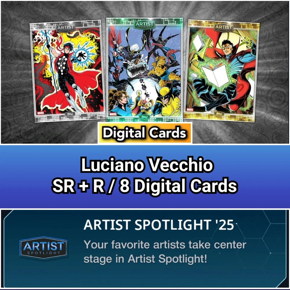 Topps Marvel Collect Artist Spotlight 25 Luciano Vecchio SR+R 8 cartas Foto 1 de 1