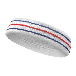 Cabeza de rizo atlética de calidad premium estilo tenis COUVER talla única blanco-azul/rojo - Imagen 1 de 6